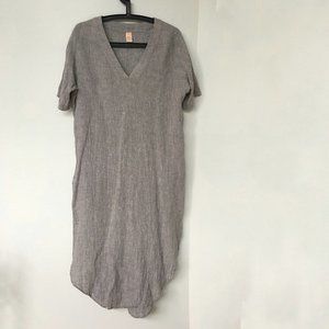 Linen made in Canada Gray Midi Dress
